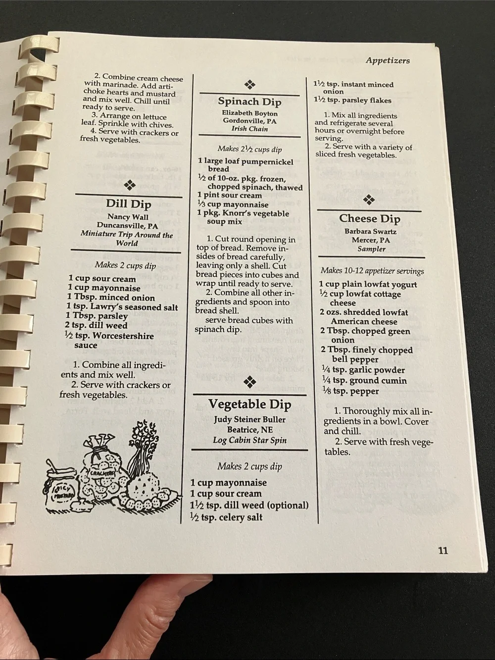 1992 Favorite Recipes from Quilters Spiral Bound Community Cookbook